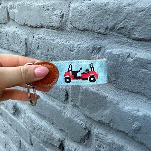 Golfing Needle Point Key Chain / Gift for Golf Lover / Golf Lover Gift